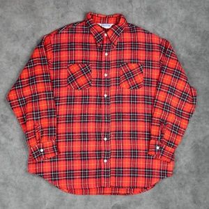 COPY - Vintage 70s Flannel Shirt Size XL Red Black Plaid